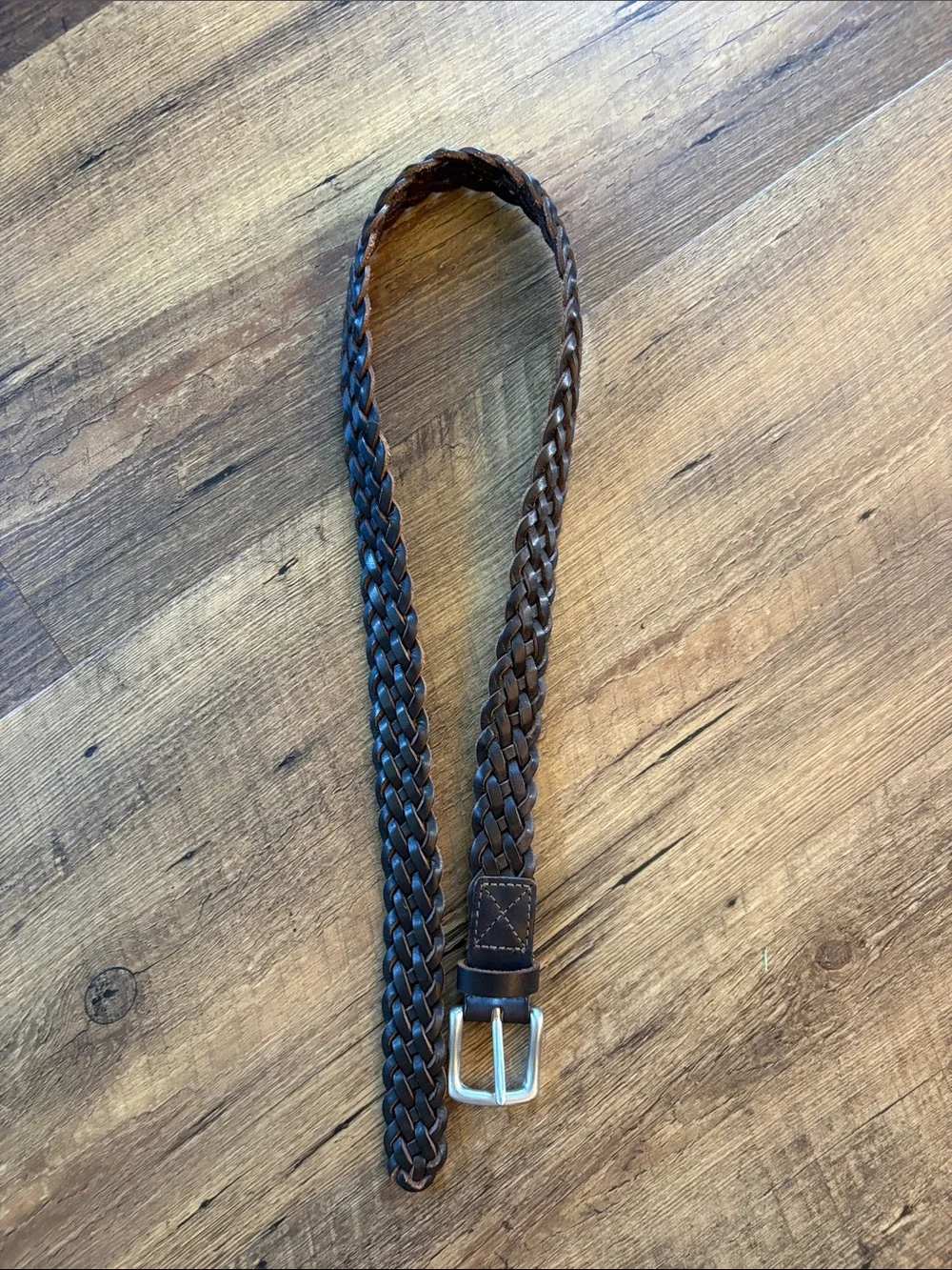 GAP Braided Leather Belt - Dark Brown